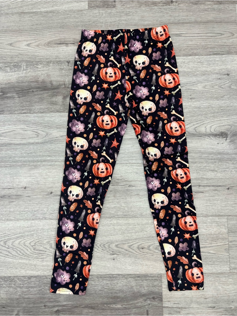 Women’s Halloween Pumpkin Skull Spooky Leggings Size Small